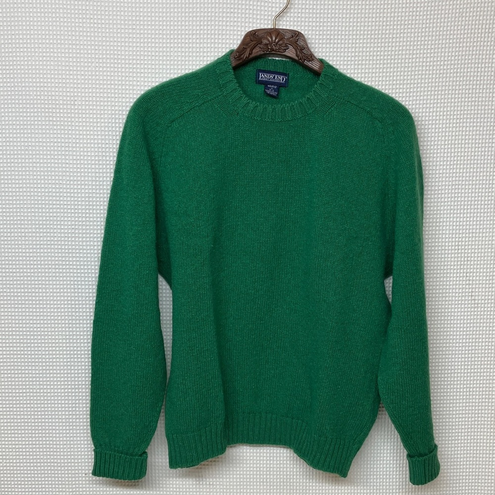 Lands' End Green Crew Neck Sweater